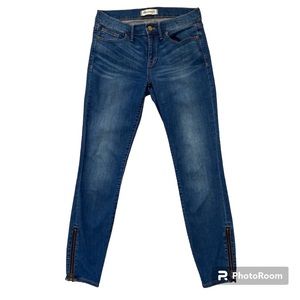 Madewell Skinny Skinny Ankle blue Denim Jeans Cute Zip Ankle Detail Size…